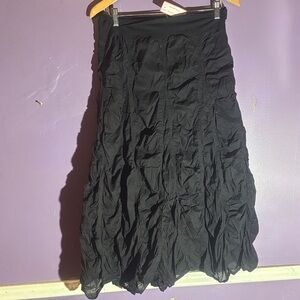 Elegant Black Crinkle Skirt